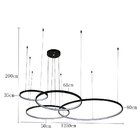 Lustre Pendente Nordecor Daire Com 4 Módulos 2222 Led Preto B