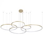 Lustre Pendente Nordecor Daire Com 5 Módulos 2527 Led Dourado