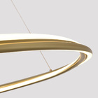 Lustre Pendente Nordecor Euni Odi 2872 80cm Dourado Fosco Led