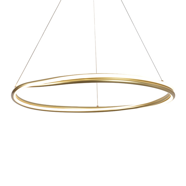 Lustre Pendente Nordecor Euni Odi 2872 80cm Dourado Fosco Led