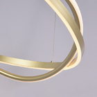 Lustre Pendente Nordecor Euni Odi 2874 60cm Dourado Fosco Led