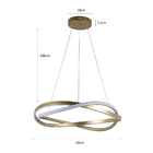 Lustre Pendente Nordecor Euni Odi 2874 60cm Dourado Fosco Led