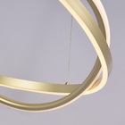 Lustre Pendente Nordecor Euni Odi 2876 80cm Dourado Fosco Led