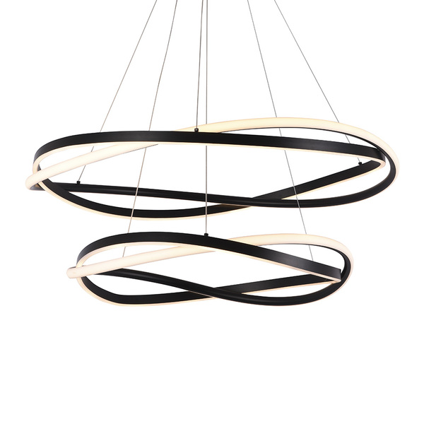 Lustre Pendente Nordecor Euni Odi 2877 Preto Led Bivolt