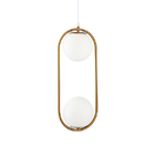 Lustre Pendente Nordecor Globo Ring Duo 2105 Dourado E27 Bivo