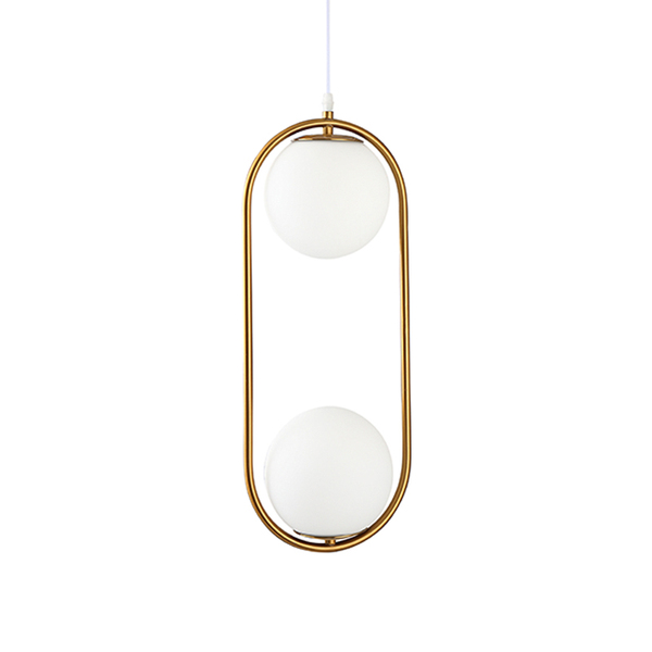 Lustre Pendente Nordecor Globo Ring Duo 2105 Dourado E27 Bivo
