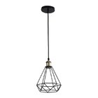 Lustre Pendente Nordecor Gradeado Diamante 2095 Preto E27 Biv