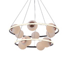 Lustre Pendente Nordecor Hoop Duo 2309 Preto / Cobre E27 Led