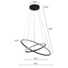 Lustre Pendente Nordecor Inverse Redondo 2140 Preto Led Bivolt