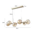 Lustre Pendente Nordecor Jabuticaba Lite 2075 Dourado E14 Biv
