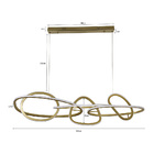 Lustre Pendente Nordecor Jeda 2710 Ouro Champagne Led Bivolt