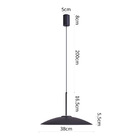 Lustre Pendente Nordecor Kale Ger 2860 38cm Preto Led Bivolt