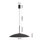 Lustre Pendente Nordecor Kale Ger 2862 45cm Preto Led Bivolt