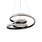 Lustre Pendente Nordecor Kile Cristal 2342 Preto Led Bivolt