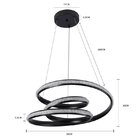 Lustre Pendente Nordecor Kile Cristal 2342 Preto Led Bivolt