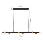 Lustre Pendente Nordecor Paika 2443 Dourado / Preto Led Bivolt