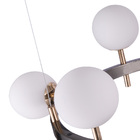 Lustre Pendente Nordecor Romai Cin 2197 Preto Ônix / Dourado