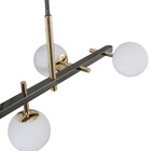 Lustre Pendente Nordecor Romai Lina 2196 Preto Ônix / Dourado