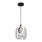 Lustre Pendente Nordecor Ruzo 2792 Cristal / Preto Led Bivolt