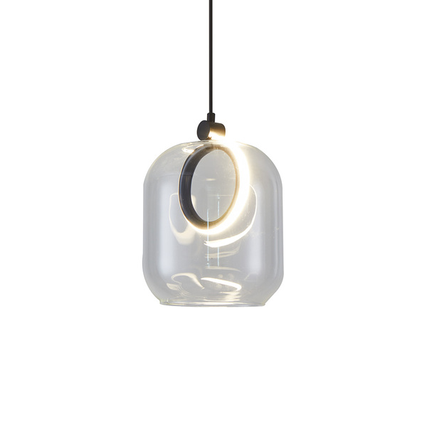 Lustre Pendente Nordecor Ruzo 2792 Cristal / Preto Led Bivolt