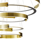 Lustre Pendente Nordecor Uoli 2575 Preto / Ouro Fosco Led Biv