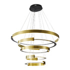 Lustre Pendente Nordecor Uoli 2575 Preto / Ouro Fosco Led Biv