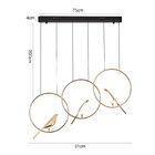 Lustre Pendente Nordecor Vogel Tri 2431 Dourado Led Bivolt -