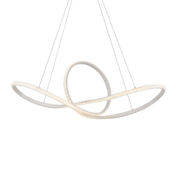 Lustre Pendente Nordecor Wari Cristal 2327 Branco Led Bivolt