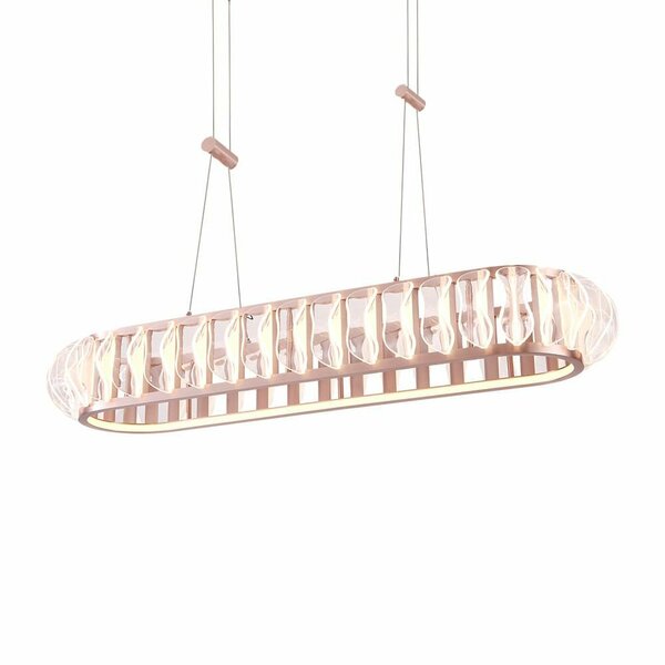 Lustre Pendente Nordecor Wavy Eni 2946 Ouro Champagne Led Biv
