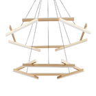 Lustre Pendente Nordecor Wida 2786 Preto / Ouro Champagne Led