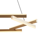Lustre Pendente Nordecor Wida 2788 Preto / Ouro Champagne Led