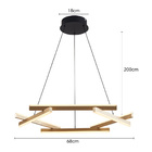 Lustre Pendente Nordecor Wida 2788 Preto / Ouro Champagne Led