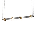 Lustre Pendente Nordecor Zavi 2547 Ouro Fosco / Preto Led Biv
