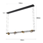 Lustre Pendente Nordecor Zavi 2547 Ouro Fosco / Preto Led Biv