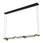 Lustre Pendente Nordecor Zavi 2547 Ouro Fosco / Preto Led Biv