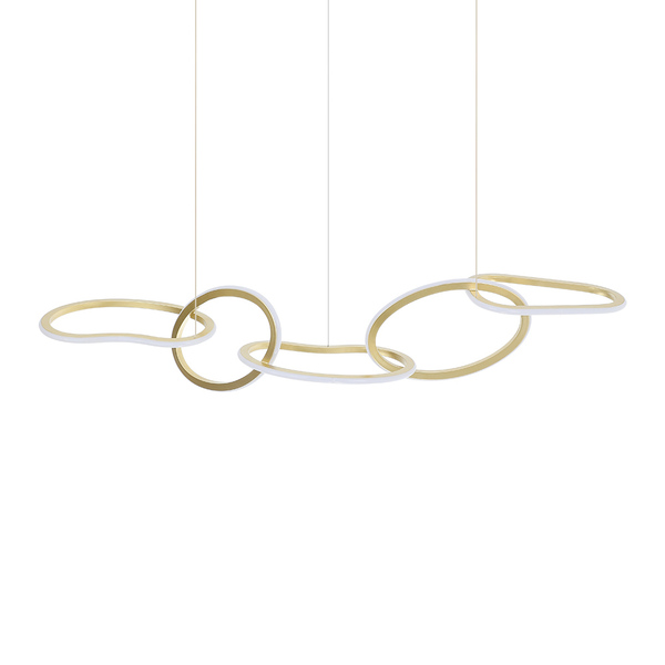 Lustre Pendente Nordecor Zena 2597 Ouro Champagne Led Bivolt