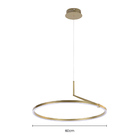 Lustre Pendente Nordecor Zier 2867 Dourado Fosco Led Bivolt