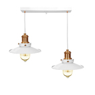 Lustre Pendente Nordic Duplo Base Retangular Branco/cobre