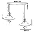 Lustre Pendente Nordic Duplo Base Retangular Preto/cobre
