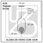 Lustre Pendente On Clip - Ouro Com Globo De Vidro Âmbar