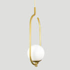 Lustre Pendente On Clip - Ouro Com Globo De Vidro Branco