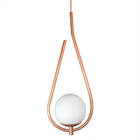 Lustre Pendente On Drop - Bronze Com Globo De Vidro Branco