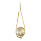 Lustre Pendente On Drop - Dourado Com Globo De Vidro Âmbar