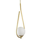 Lustre Pendente On Drop - Dourado Com Globo De Vidro Branco