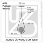 Lustre Pendente On Drop - Prata Com Globo De Vidro Branco