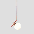 Lustre Pendente On Ly - Bronze Com Globo De Vidro Branco