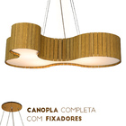 Lustre Pendente Orgânico Semi Cilindrico Wi3 De Madeira Cerej