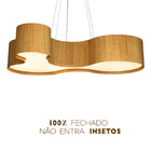Lustre Pendente Orgânico Semi Cilindrico Wi3 De Madeira Freij
