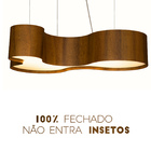 Lustre Pendente Orgânico Semi Cilíndrico Wi3 De Madeira Imbui