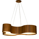 Lustre Pendente Orgânico Semi Cilíndrico Wi3 De Madeira Imbui